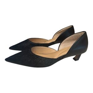 Gianni Bini Black D'Orsay GwenTwo Haircalf Kitten Heels Womens Size 6 Minimalist
